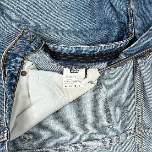 Vintage 90s Orange Tab Levis 634 Jeans 38x32 Relaxed Fit Medium Wash Denim - Picture 5 of 5